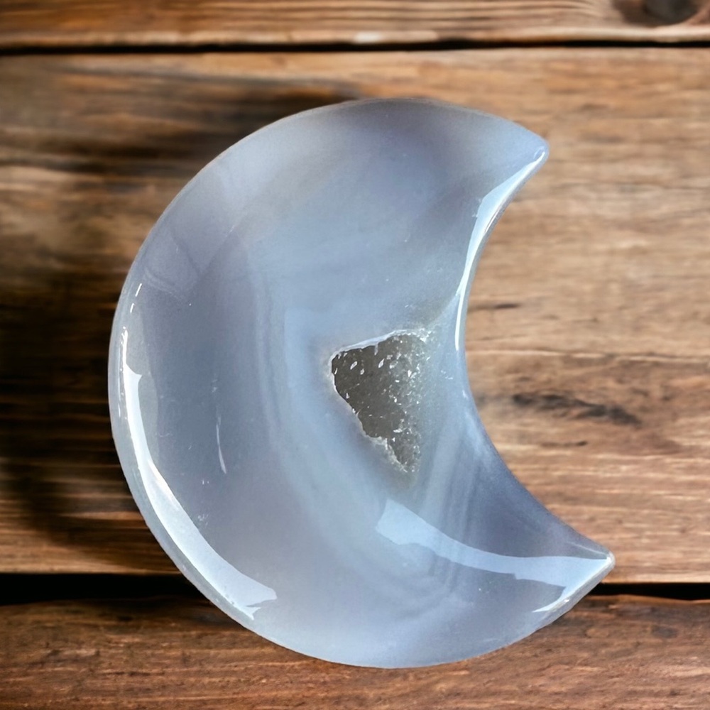Druzy agate crystal moon